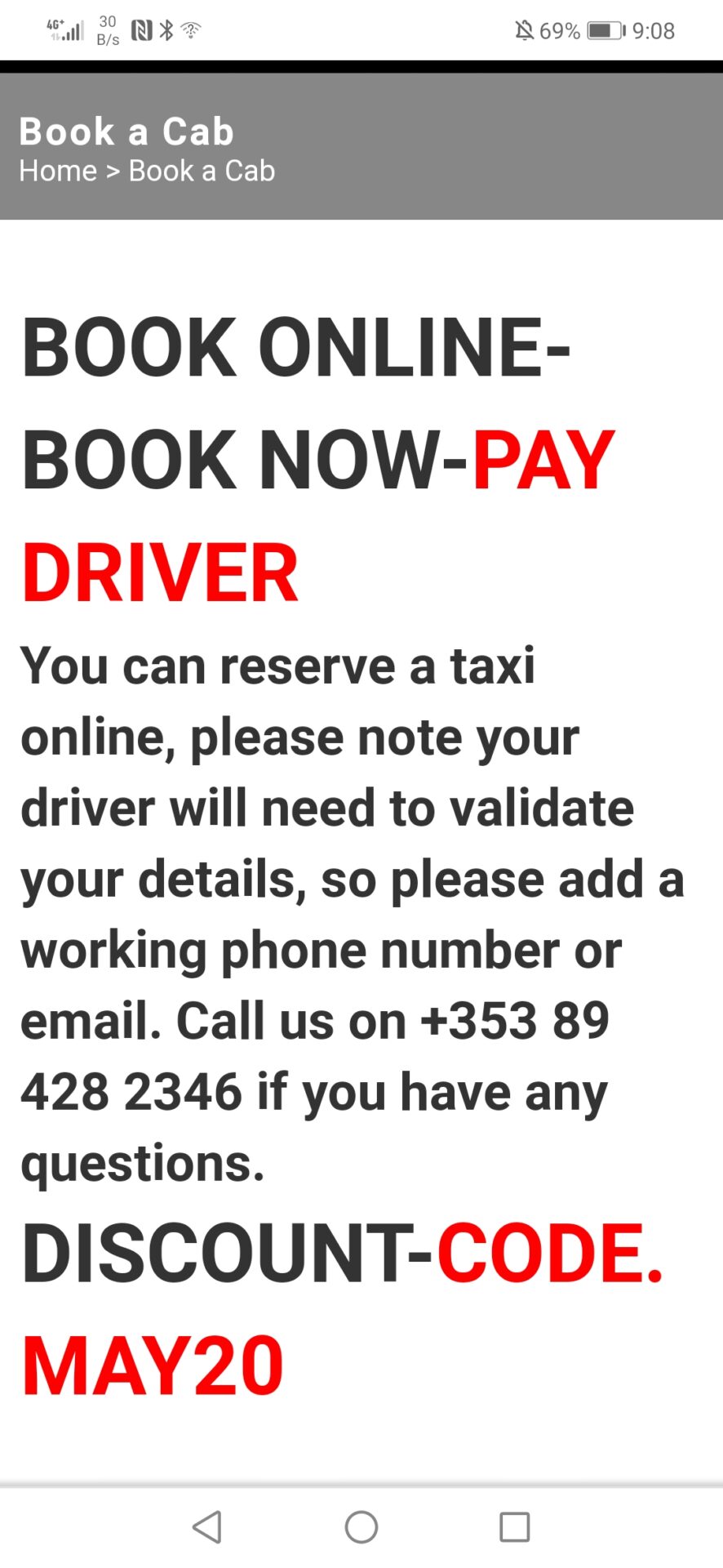 Book a cab online with limerick city taxis